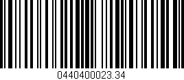 Código de barras (EAN, GTIN, SKU, ISBN): '0440400023.34'