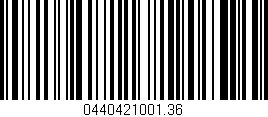 Código de barras (EAN, GTIN, SKU, ISBN): '0440421001.36'