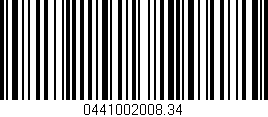 Código de barras (EAN, GTIN, SKU, ISBN): '0441002008.34'