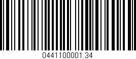 Código de barras (EAN, GTIN, SKU, ISBN): '0441100001.34'