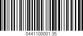 Código de barras (EAN, GTIN, SKU, ISBN): '0441100001.35'