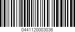 Código de barras (EAN, GTIN, SKU, ISBN): '0441120003036'