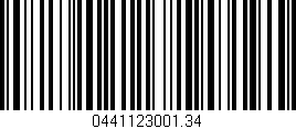 Código de barras (EAN, GTIN, SKU, ISBN): '0441123001.34'