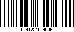 Código de barras (EAN, GTIN, SKU, ISBN): '0441231034035'