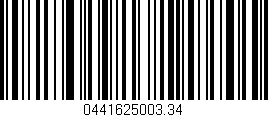 Código de barras (EAN, GTIN, SKU, ISBN): '0441625003.34'