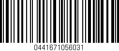 Código de barras (EAN, GTIN, SKU, ISBN): '0441671056031'