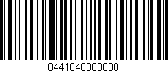 Código de barras (EAN, GTIN, SKU, ISBN): '0441840008038'