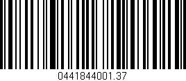 Código de barras (EAN, GTIN, SKU, ISBN): '0441844001.37'