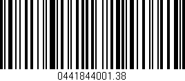 Código de barras (EAN, GTIN, SKU, ISBN): '0441844001.38'
