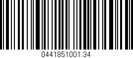 Código de barras (EAN, GTIN, SKU, ISBN): '0441851001.34'