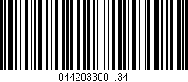 Código de barras (EAN, GTIN, SKU, ISBN): '0442033001.34'