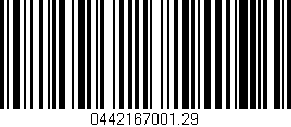 Código de barras (EAN, GTIN, SKU, ISBN): '0442167001.29'