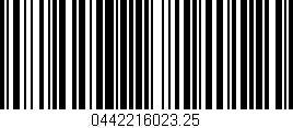 Código de barras (EAN, GTIN, SKU, ISBN): '0442216023.25'