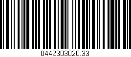 Código de barras (EAN, GTIN, SKU, ISBN): '0442303020.33'