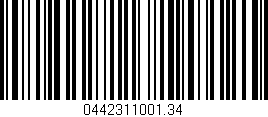 Código de barras (EAN, GTIN, SKU, ISBN): '0442311001.34'