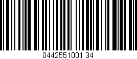 Código de barras (EAN, GTIN, SKU, ISBN): '0442551001.34'