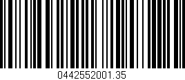 Código de barras (EAN, GTIN, SKU, ISBN): '0442552001.35'