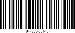 Código de barras (EAN, GTIN, SKU, ISBN): '044258-001-G'