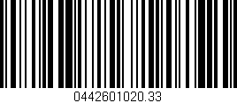 Código de barras (EAN, GTIN, SKU, ISBN): '0442601020.33'