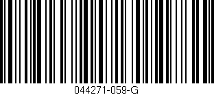 Código de barras (EAN, GTIN, SKU, ISBN): '044271-059-G'