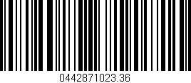 Código de barras (EAN, GTIN, SKU, ISBN): '0442871023.36'