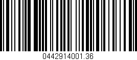 Código de barras (EAN, GTIN, SKU, ISBN): '0442914001.36'