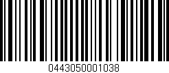 Código de barras (EAN, GTIN, SKU, ISBN): '0443050001038'