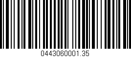 Código de barras (EAN, GTIN, SKU, ISBN): '0443060001.35'