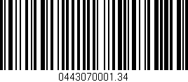 Código de barras (EAN, GTIN, SKU, ISBN): '0443070001.34'