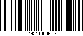 Código de barras (EAN, GTIN, SKU, ISBN): '0443113006.35'