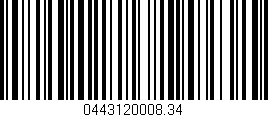 Código de barras (EAN, GTIN, SKU, ISBN): '0443120008.34'