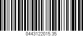 Código de barras (EAN, GTIN, SKU, ISBN): '0443122015.35'
