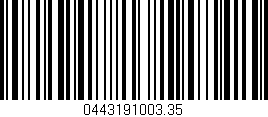 Código de barras (EAN, GTIN, SKU, ISBN): '0443191003.35'