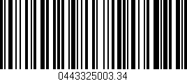 Código de barras (EAN, GTIN, SKU, ISBN): '0443325003.34'