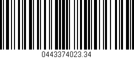 Código de barras (EAN, GTIN, SKU, ISBN): '0443374023.34'