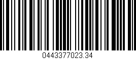 Código de barras (EAN, GTIN, SKU, ISBN): '0443377023.34'