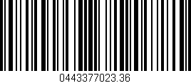 Código de barras (EAN, GTIN, SKU, ISBN): '0443377023.36'