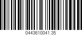 Código de barras (EAN, GTIN, SKU, ISBN): '0443610041.35'