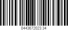 Código de barras (EAN, GTIN, SKU, ISBN): '0443672023.34'