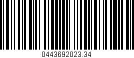 Código de barras (EAN, GTIN, SKU, ISBN): '0443692023.34'