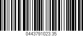 Código de barras (EAN, GTIN, SKU, ISBN): '0443791023.35'