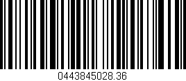 Código de barras (EAN, GTIN, SKU, ISBN): '0443845028.36'