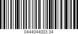 Código de barras (EAN, GTIN, SKU, ISBN): '0444044003.34'