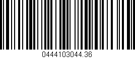 Código de barras (EAN, GTIN, SKU, ISBN): '0444103044.36'