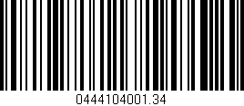 Código de barras (EAN, GTIN, SKU, ISBN): '0444104001.34'