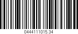 Código de barras (EAN, GTIN, SKU, ISBN): '0444111015.34'