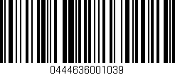 Código de barras (EAN, GTIN, SKU, ISBN): '0444636001039'