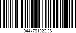 Código de barras (EAN, GTIN, SKU, ISBN): '0444791023.36'