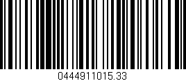 Código de barras (EAN, GTIN, SKU, ISBN): '0444911015.33'