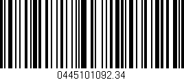 Código de barras (EAN, GTIN, SKU, ISBN): '0445101092.34'